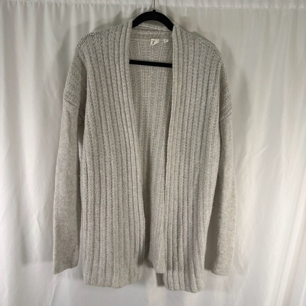 Gap Wool Alpaca Blend Cardigan Women's Small Grey Open Front Knit Long Sleeve